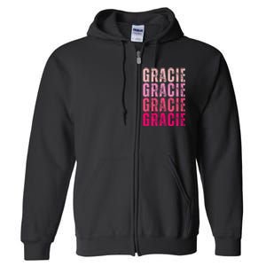 Personalized Name Gracie I Love Gracie Full Zip Hoodie