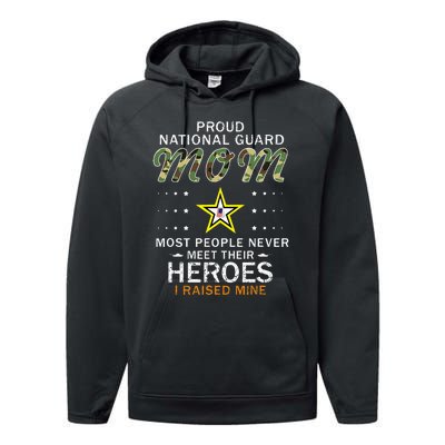 Proud National Guard Mom I Raised My Heroes Camouflage Army Performance Fleece Hoodie