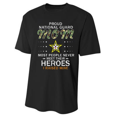 Proud National Guard Mom I Raised My Heroes Camouflage Army Performance Sprint T-Shirt