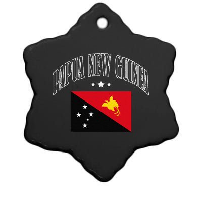 Papua New Guinea Flag Patriotic Throwback Ceramic Star Ornament