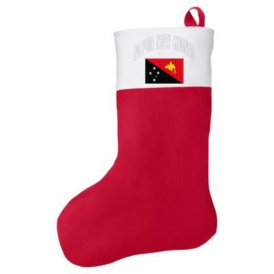 Papua New Guinea Flag Patriotic Throwback Felt Holiday Christmas Stocking