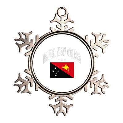 Papua New Guinea Flag Patriotic Throwback Metallic Star Ornament