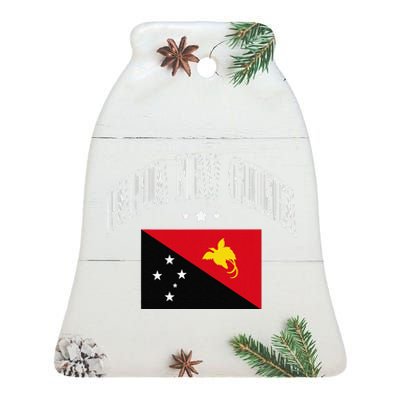 Papua New Guinea Flag Patriotic Throwback Ceramic Bell Ornament