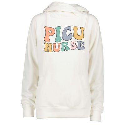 Picu Nurse Groovy Pediatric Intensive Care Unit Gift Womens Funnel Neck Pullover Hood