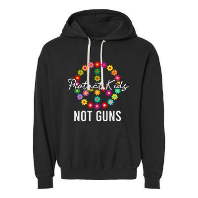 Protect Not Guns Floral Flower Peace Sign Gun Control Garment-Dyed Fleece Hoodie