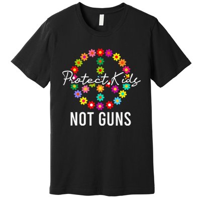 Protect Not Guns Floral Flower Peace Sign Gun Control Premium T-Shirt