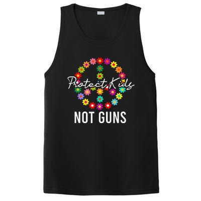 Protect Not Guns Floral Flower Peace Sign Gun Control PosiCharge Competitor Tank