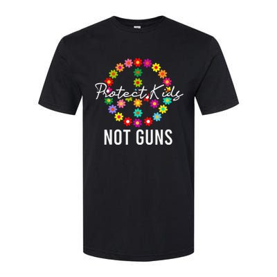 Protect Not Guns Floral Flower Peace Sign Gun Control Softstyle CVC T-Shirt