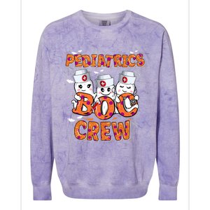 Pediatric Nurse Gift Halloween Pediatric Boo Crew Great Gift Colorblast Crewneck Sweatshirt