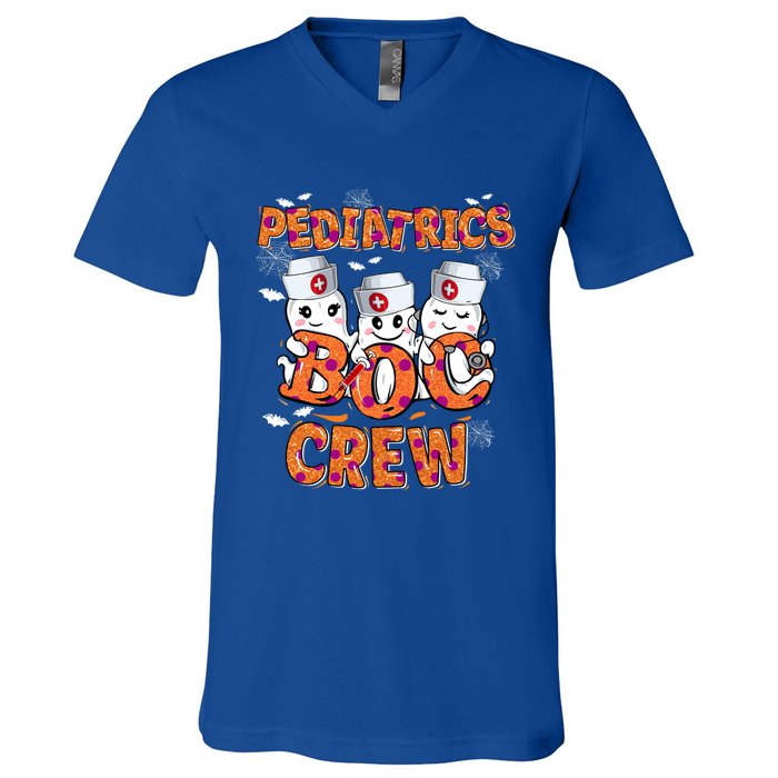 Pediatric Nurse Gift Halloween Pediatric Boo Crew Great Gift V-Neck T-Shirt