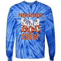 Pediatric Nurse Gift Halloween Pediatric Boo Crew Great Gift Tie-Dye Long Sleeve Shirt