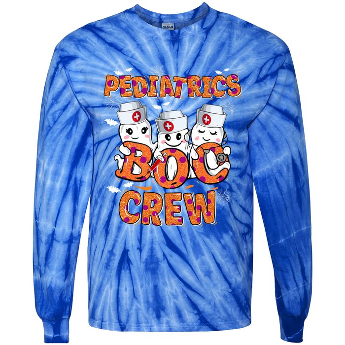 Pediatric Nurse Gift Halloween Pediatric Boo Crew Great Gift Tie-Dye Long Sleeve Shirt