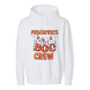 Pediatric Nurse Gift Halloween Pediatric Boo Crew Great Gift Garment-Dyed Fleece Hoodie