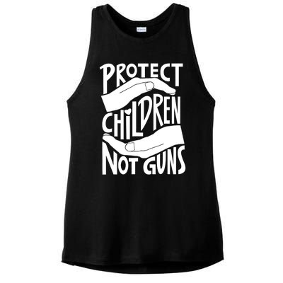 Protect Not Guns For Men Women Gun Control Now Ladies PosiCharge Tri-Blend Wicking Tank