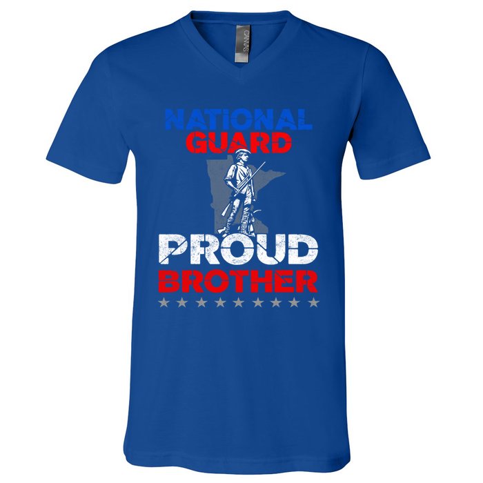 Proud National Guard Brother Gift Military Great Gift V-Neck T-Shirt