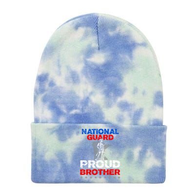 Proud National Guard Brother Gift Military Great Gift Tie Dye 12in Knit Beanie