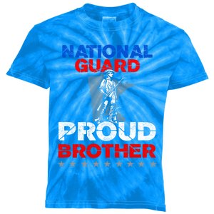 Proud National Guard Brother Gift Military Cool Gift Kids Tie-Dye T-Shirt