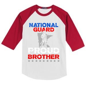 Proud National Guard Brother Gift Military Cool Gift Kids Colorblock Raglan Jersey