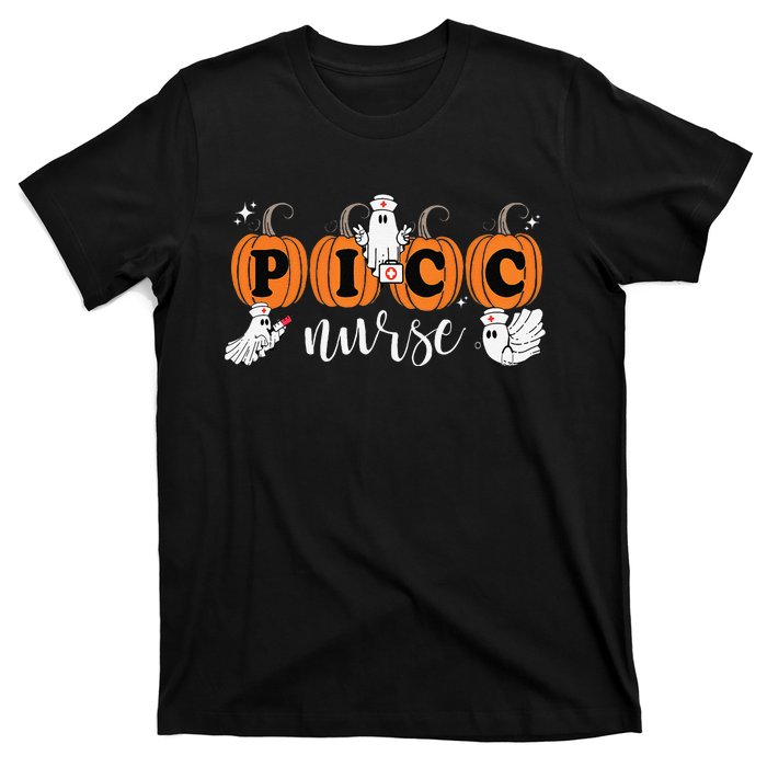 Picc Nurse Groovy Pumpkin Nurse Halloween T-Shirt