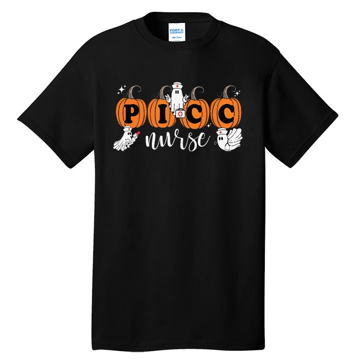 Picc Nurse Groovy Pumpkin Nurse Halloween Tall T-Shirt