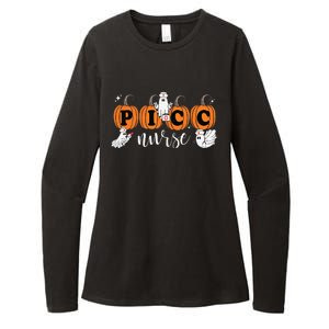 Picc Nurse Groovy Pumpkin Nurse Halloween Womens CVC Long Sleeve Shirt