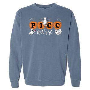 Picc Nurse Groovy Pumpkin Nurse Halloween Garment-Dyed Sweatshirt