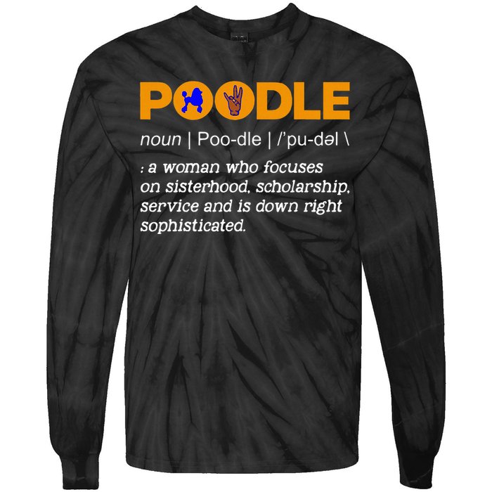 Poodle Noun Gammar Ho Hand Sign Definition Tie-Dye Long Sleeve Shirt