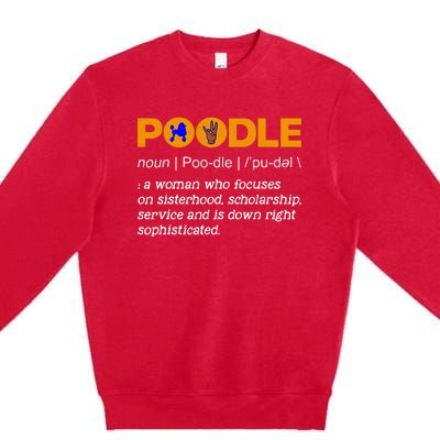 Poodle Noun Gammar Ho Hand Sign Definition Premium Crewneck Sweatshirt