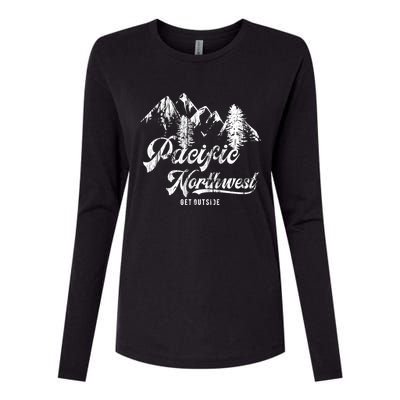 Pacific Northwest Get Outside Gift Cascadia Pnw Womens Cotton Relaxed Long Sleeve T-Shirt