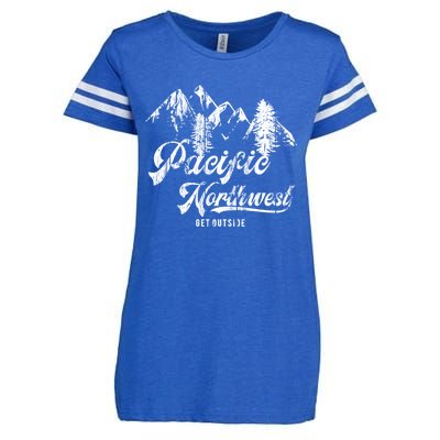 Pacific Northwest Get Outside Gift Cascadia Pnw Enza Ladies Jersey Football T-Shirt