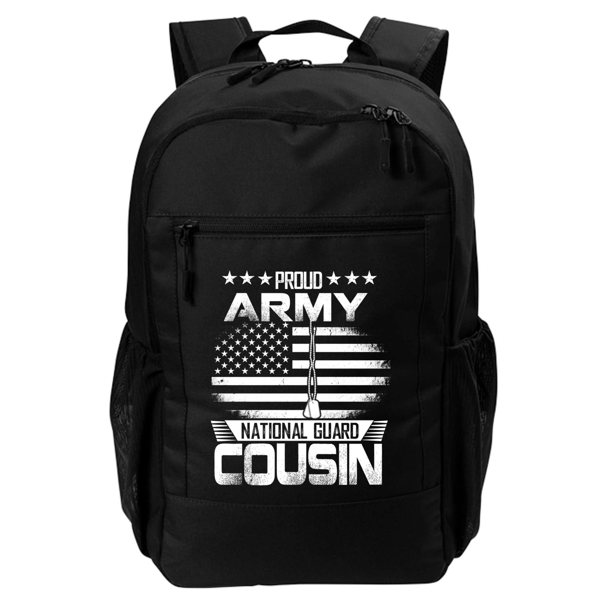 Proud National Guard Veteran Cousin With Us Flag Patrioitc Gift Backpack