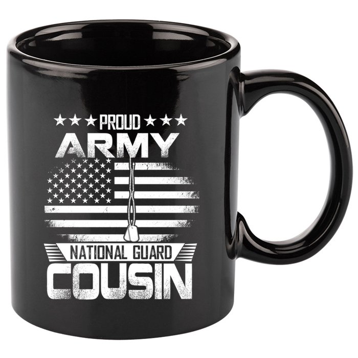 Proud National Guard Veteran Cousin With Us Flag Patrioitc Gift 11oz C Handle Ceramic Mug