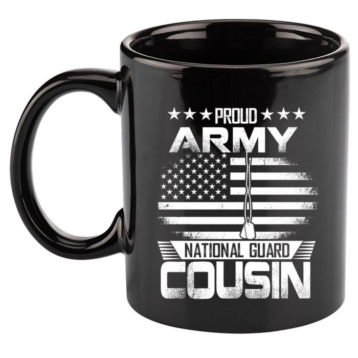 Proud National Guard Veteran Cousin With Us Flag Patrioitc Gift 11oz C Handle Ceramic Mug