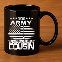 Proud National Guard Veteran Cousin With Us Flag Patrioitc Gift 11oz C Handle Ceramic Mug