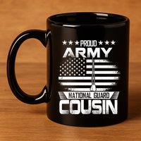 Proud National Guard Veteran Cousin With Us Flag Patrioitc Gift 11oz C Handle Ceramic Mug