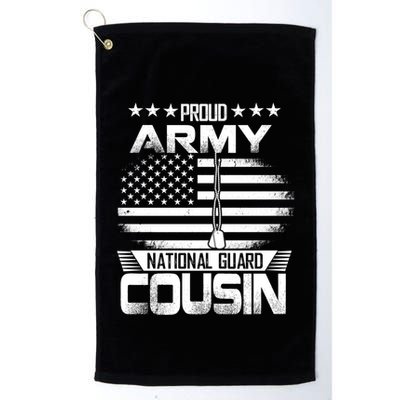 Proud National Guard Veteran Cousin With Us Flag Patrioitc Gift Golf Towel