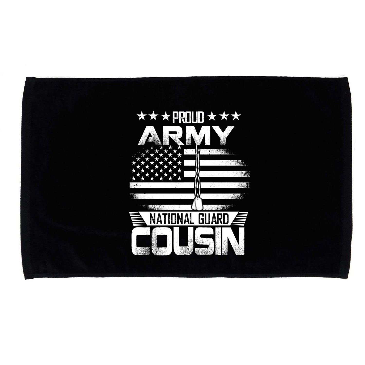 Proud National Guard Veteran Cousin With Us Flag Patrioitc Gift Microfiber Hand Towel