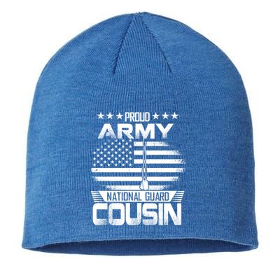Proud National Guard Veteran Cousin With Us Flag Patrioitc Gift Sustainable Beanie