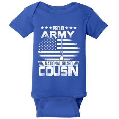 Proud National Guard Veteran Cousin With Us Flag Patrioitc Gift Baby Bodysuit