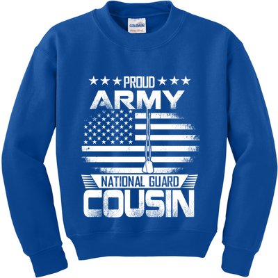 Proud National Guard Veteran Cousin With Us Flag Patrioitc Gift Kids Sweatshirt