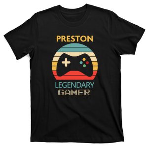 Preston Name Gift Personalized Legendary Gamer T-Shirt