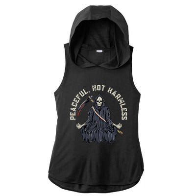 Peaceful, Not Harmless Peaceful Not Harmless Ladies PosiCharge Tri-Blend Wicking Draft Hoodie Tank