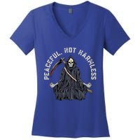 Peaceful, Not Harmless Peaceful Not Harmless Women's V-Neck T-Shirt