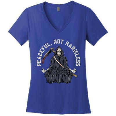 Peaceful, Not Harmless Peaceful Not Harmless Women's V-Neck T-Shirt