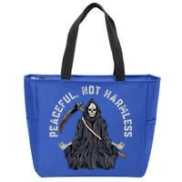 Peaceful, Not Harmless Peaceful Not Harmless Zip Tote Bag