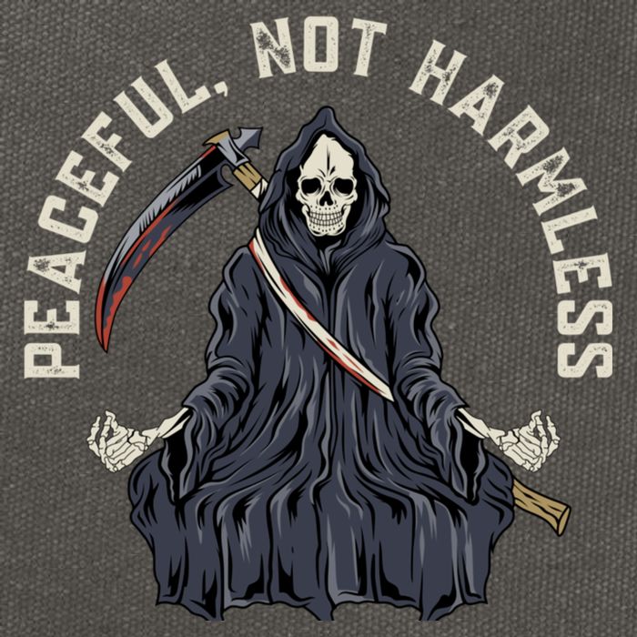 Peaceful, Not Harmless Peaceful Not Harmless Cotton Canvas Backpack