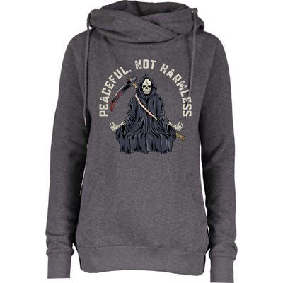 Peaceful, Not Harmless Peaceful Not Harmless Womens Funnel Neck Pullover Hood