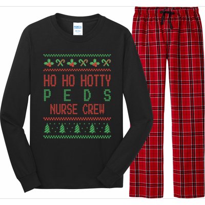 Pediatric Nursing Ho Ho Hotty Prn Nurse Crew Gift Long Sleeve Pajama Set