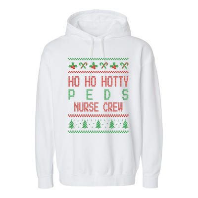 Pediatric Nursing Ho Ho Hotty Prn Nurse Crew Gift Garment-Dyed Fleece Hoodie