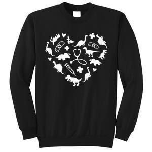 Pediatric Nurse Heart Cute Dinosaur Pediatric Physical Peds Sweatshirt